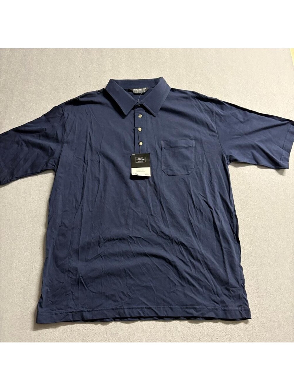 Knightsbridge Polo Shirt Mens XL Midnight Blue Cotton Blend Short Sleeve Pocket